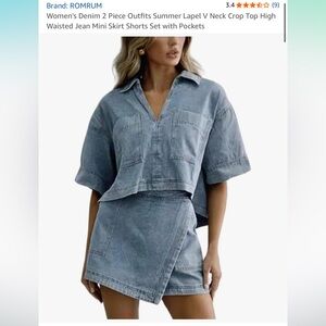 Stylish Denim Two-Piece Set